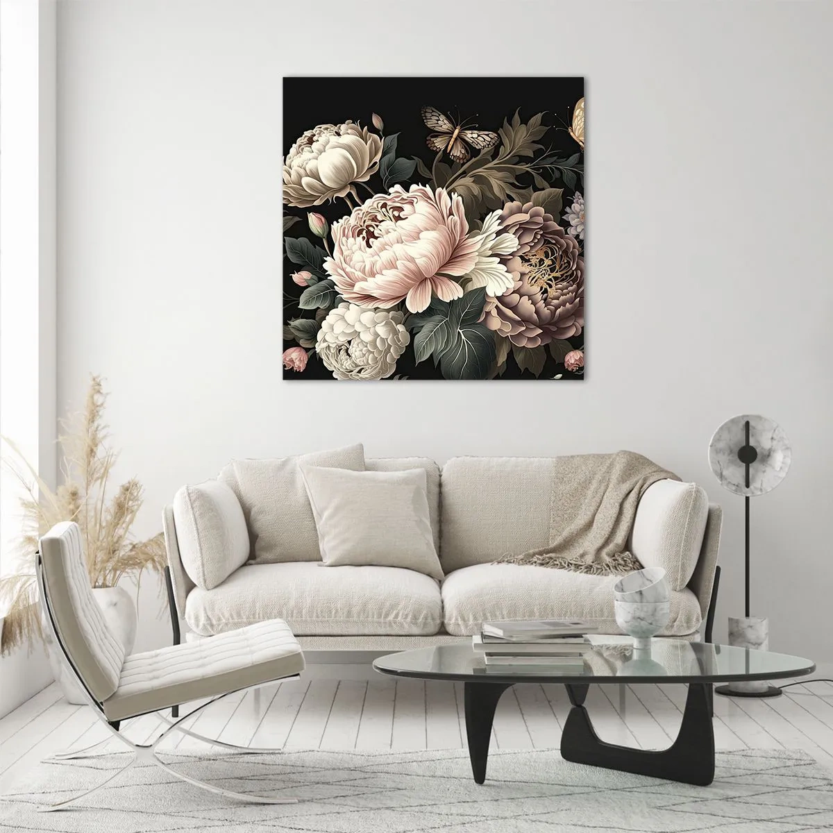 Glasbild - Bild auf glas - Im Barockstil - 70x70 cm