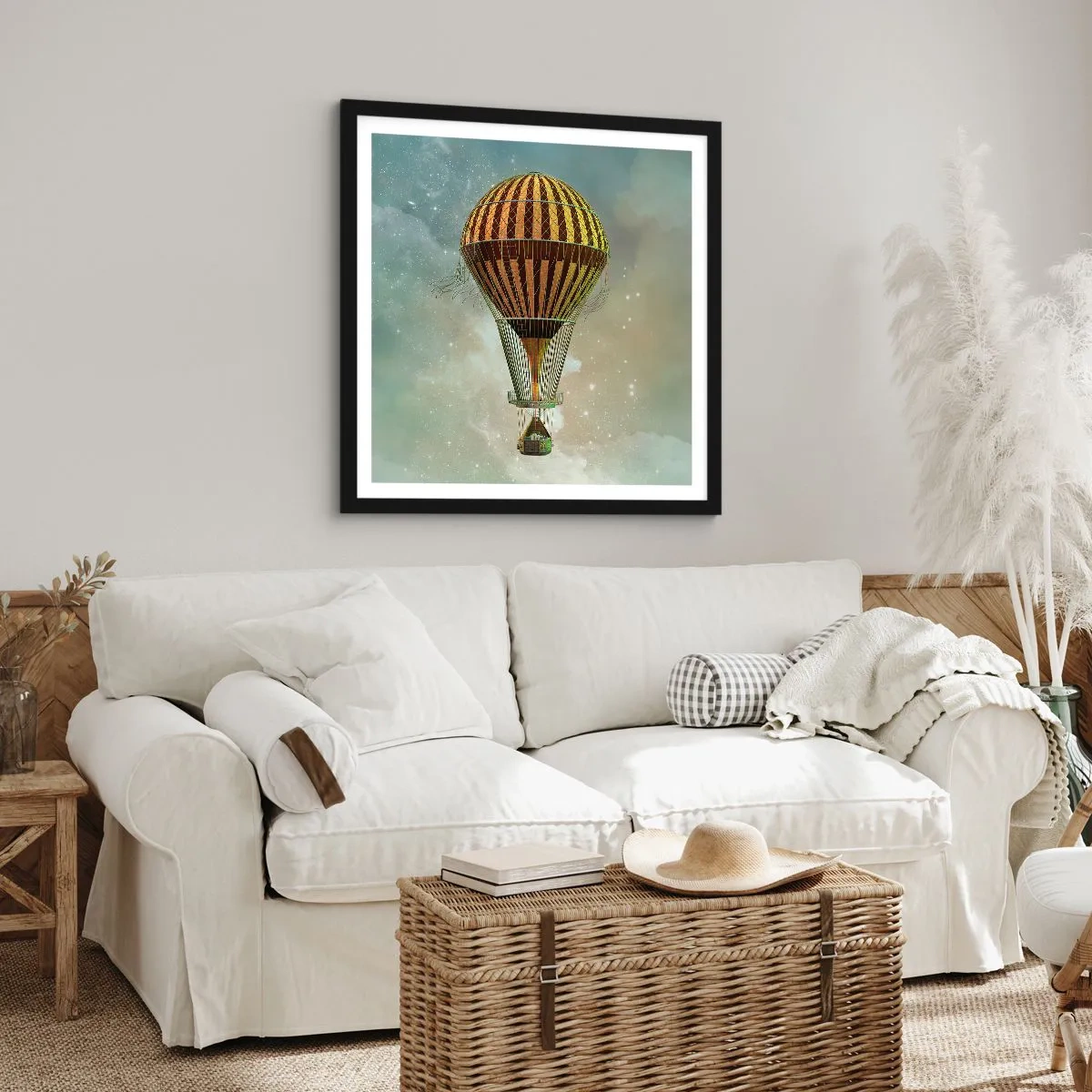 Poster in einem schwarzem Rahmen - Pionierflüge - 30x30 cm