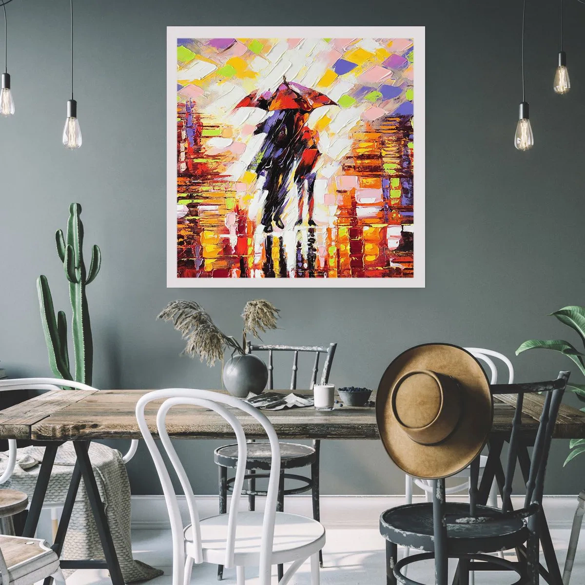 Poster - Gemeinsam durch die Nacht und den Regen - 40x40 cm