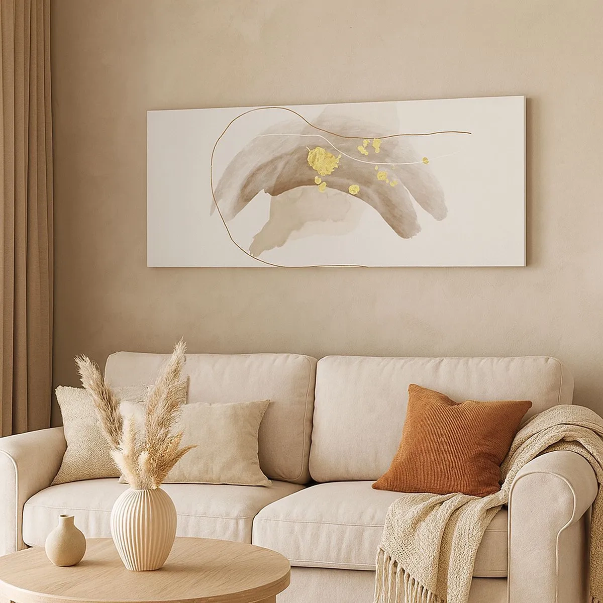 Bild auf Leinwand - Leinwandbild - Im Weltraum begegnet - 100x40 cm