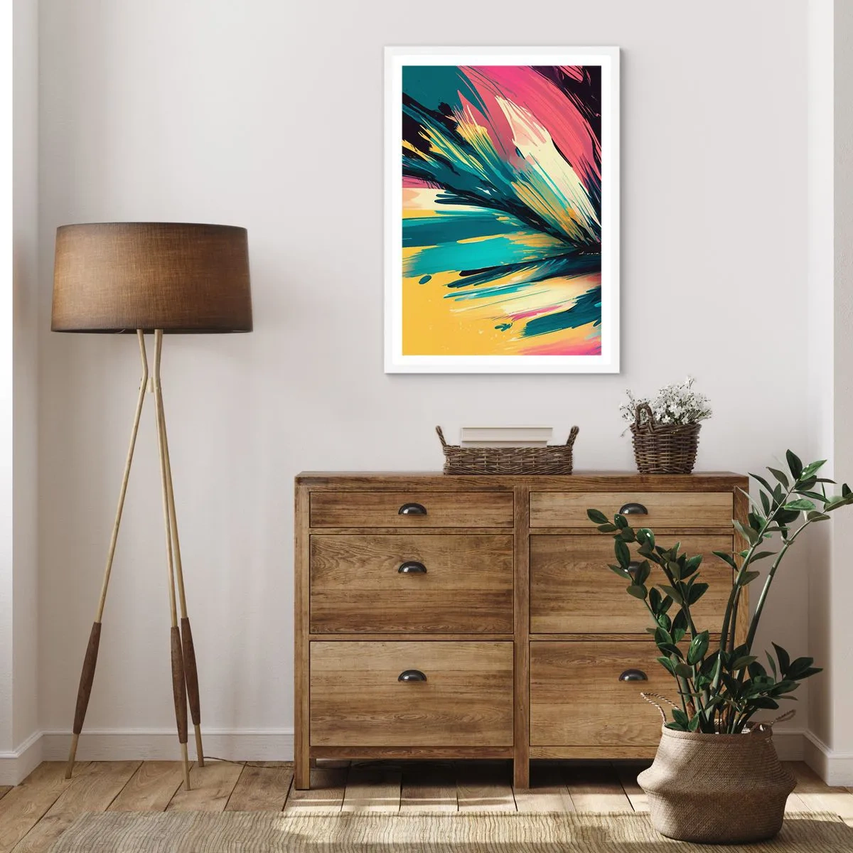 Poster in einem weißen Rahmen - Komposition – eine Explosion der Freude - 30x40 cm