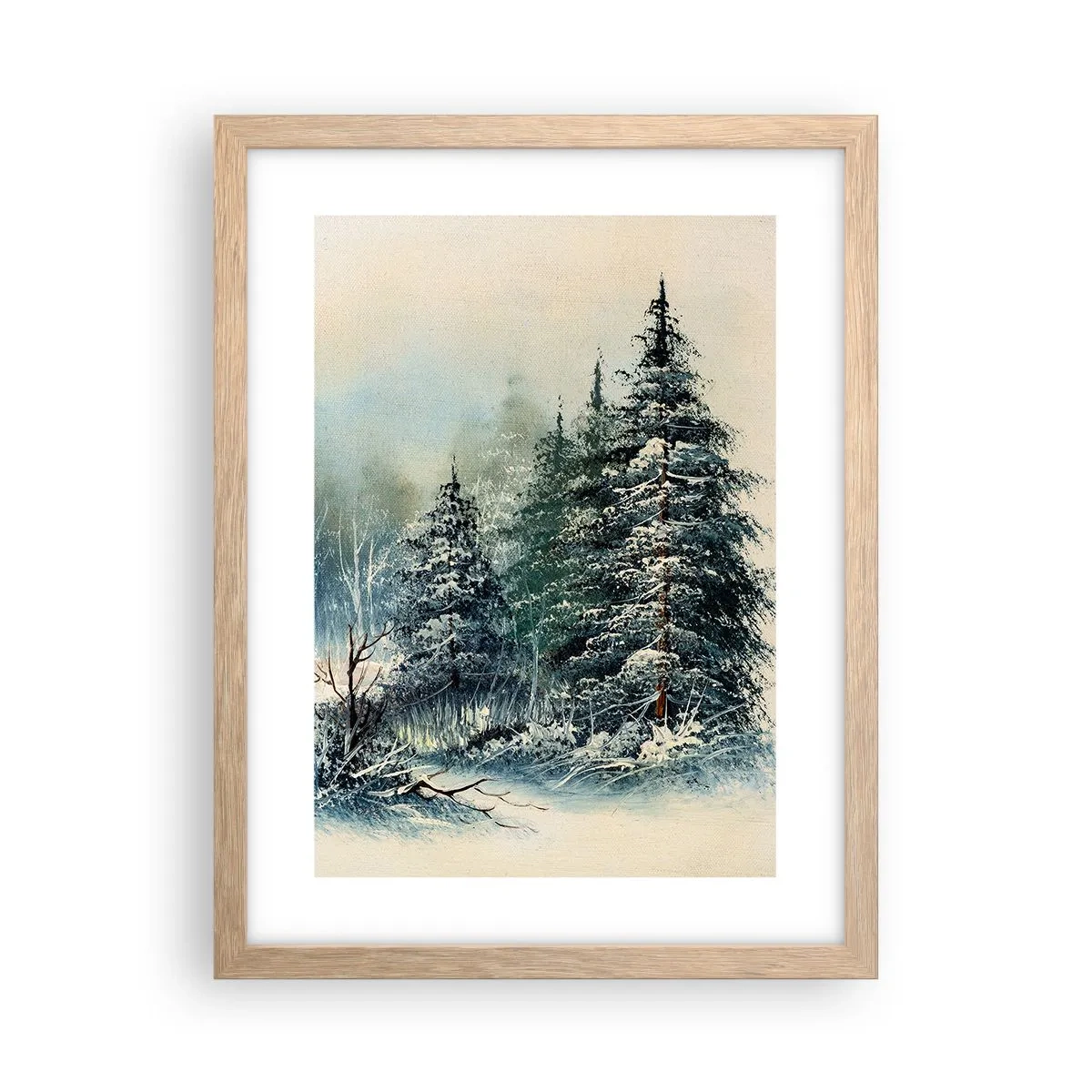 Poster in einem Rahmen aus heller Eiche - Bereit für Weihnachten - 30x40 cm