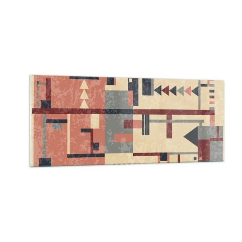 Glasbild - Bild auf glas - Eine Kombination aus Vertikalen und Ebenen - 100x40 cm