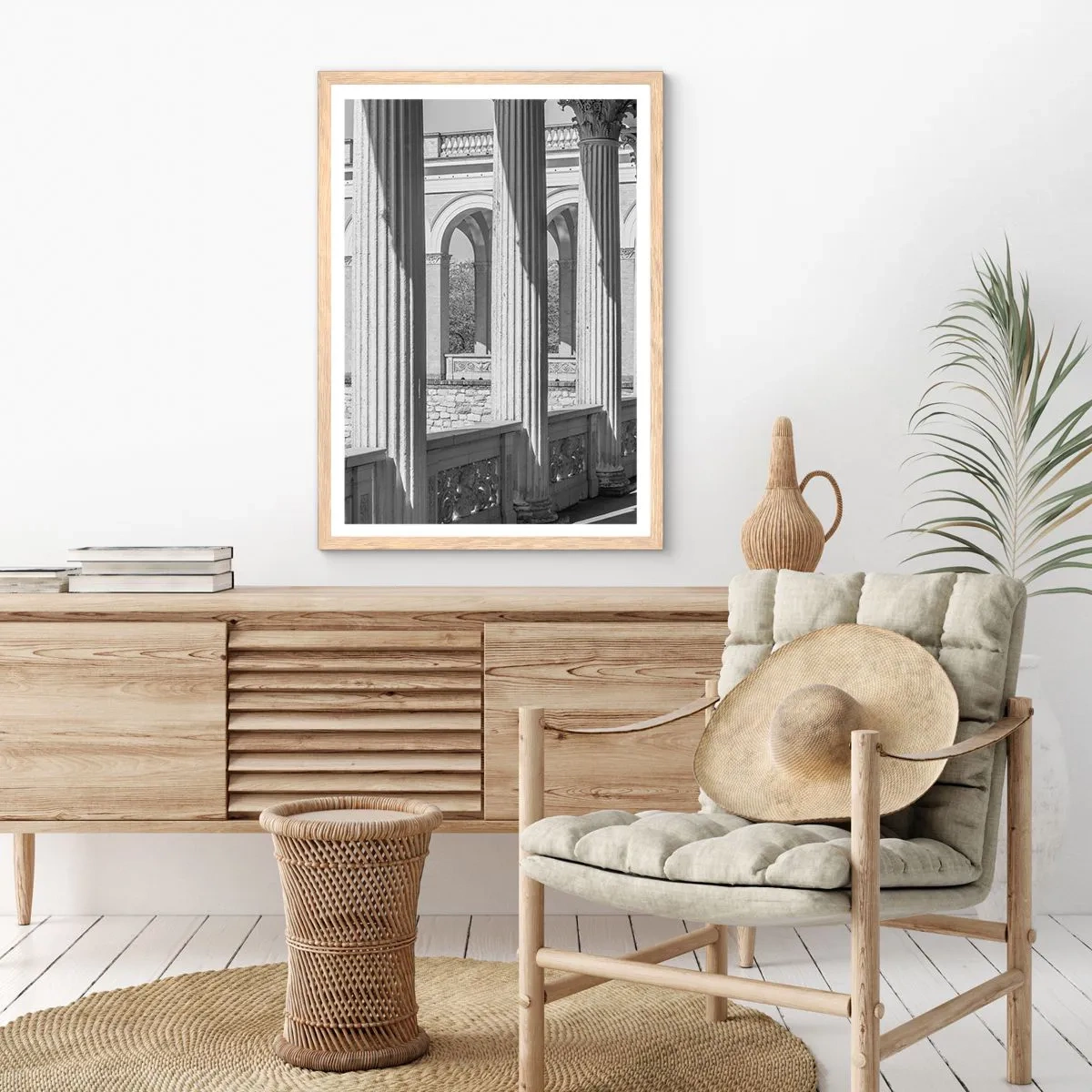 Poster in einem Rahmen aus heller Eiche - Sonnige Arkade - 70x100 cm