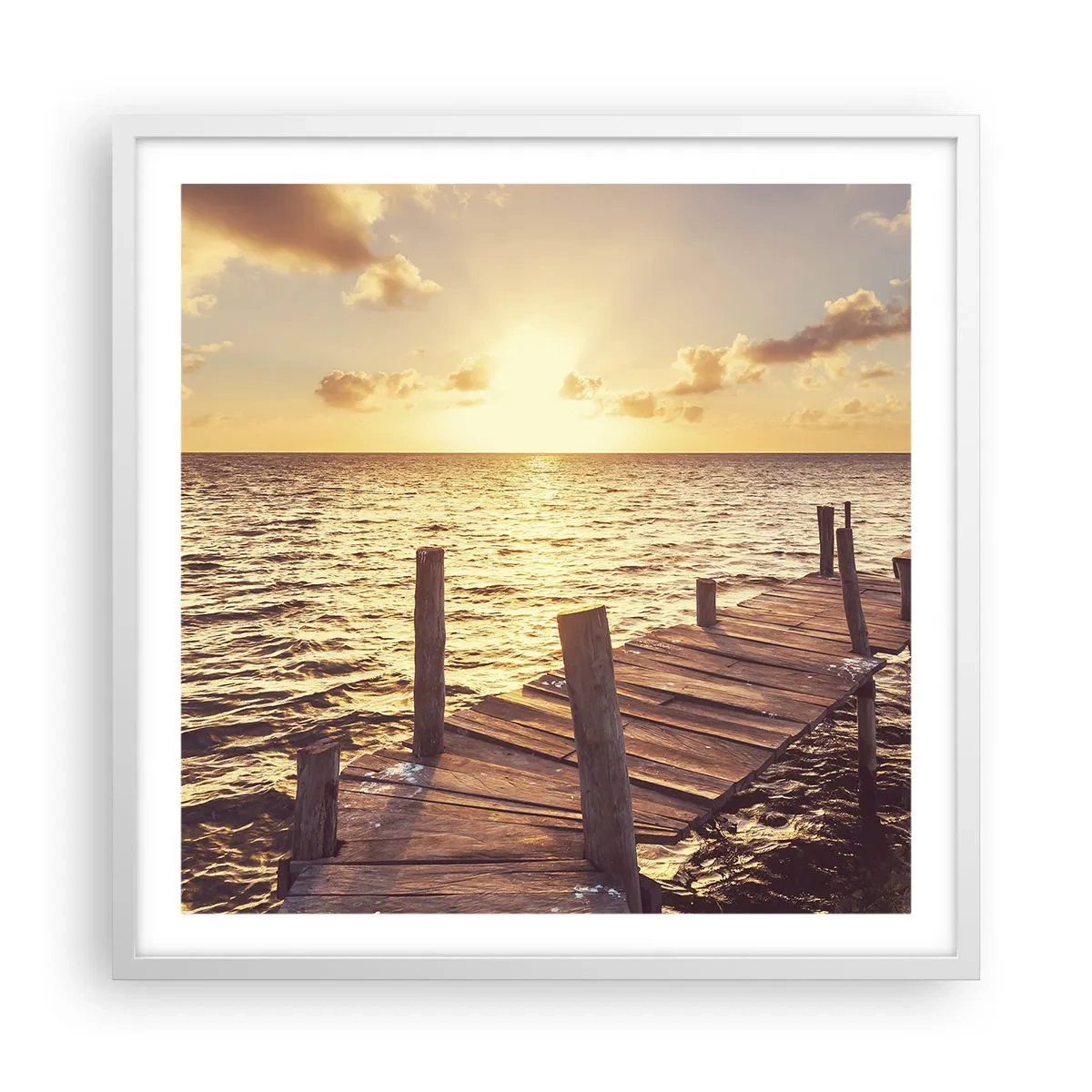 Poster in einem weißen Rahmen - Das goldene Land der Sanftmut - 60x60 cm