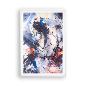 Poster in einem weißen Rahmen - Verrückter Tanz der Abstraktion - 61x91 cm