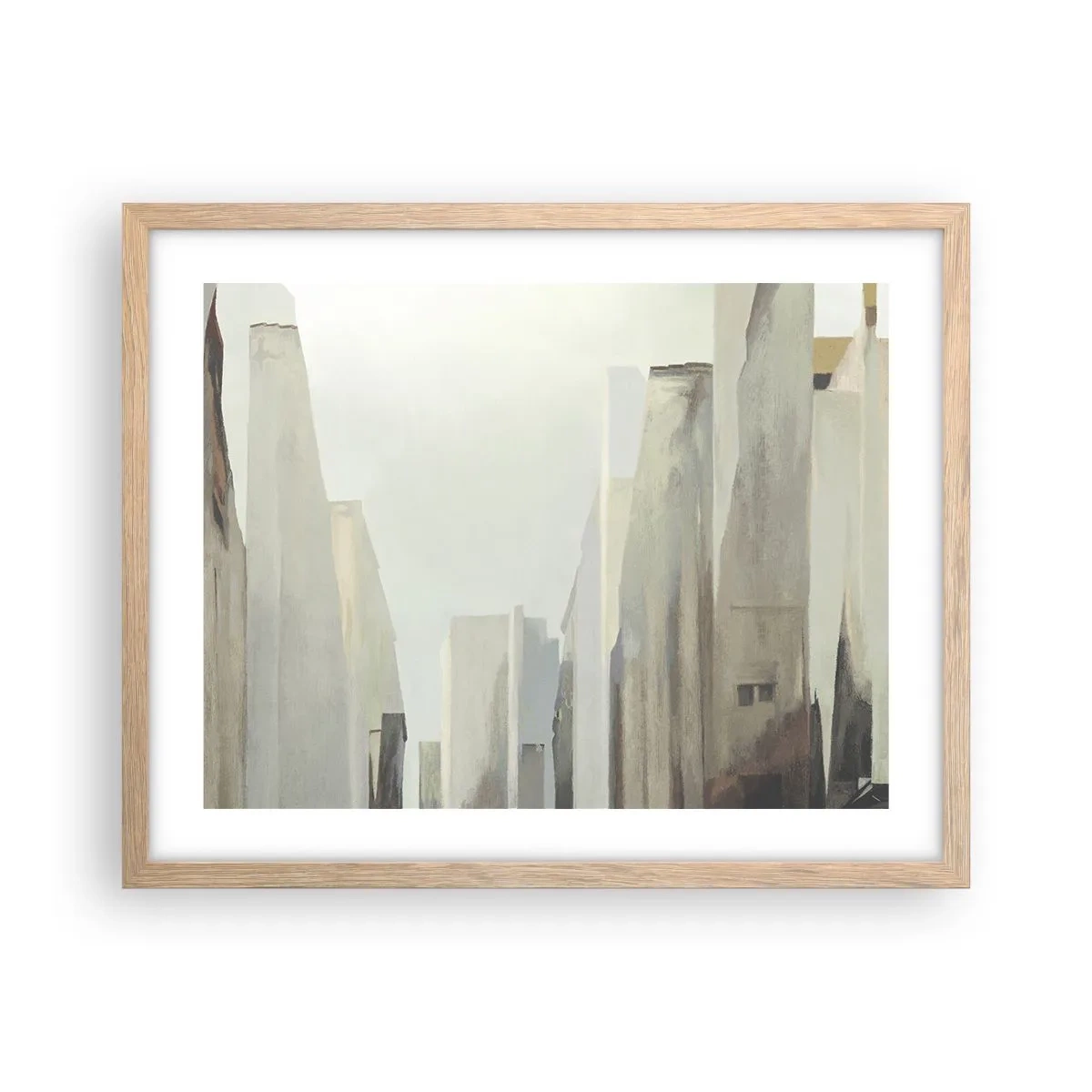 Poster in einem Rahmen aus heller Eiche - Traum von der Stadt - 50x40 cm