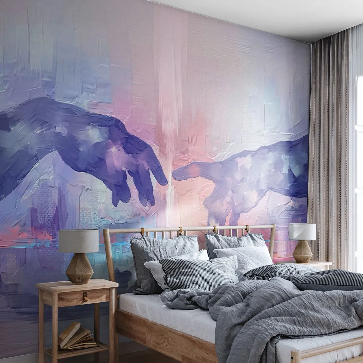 Fototapete Standard Eco - Göttlicher Funke des Lebens - Hände, Michelangelo, Stück - 500x350 cm