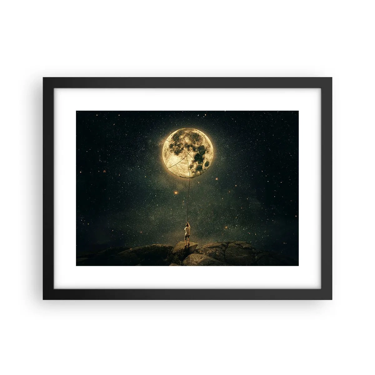 Poster in einem schwarzem Rahmen - Der Mann, der den Mond gestohlen hat - 40x30 cm