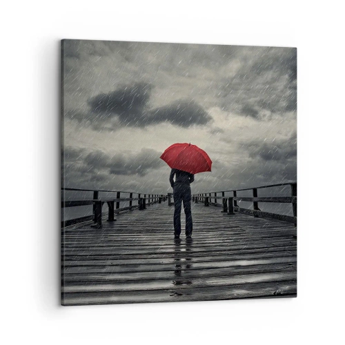 Bild auf Leinwand - Leinwandbild - Es ist egal, dass es regnet - 50x50 cm