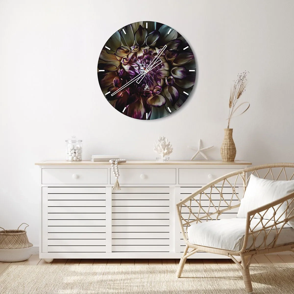 Wanduhr - Glasuhr - Die Blütezeit der Jugend - 40x40 cm