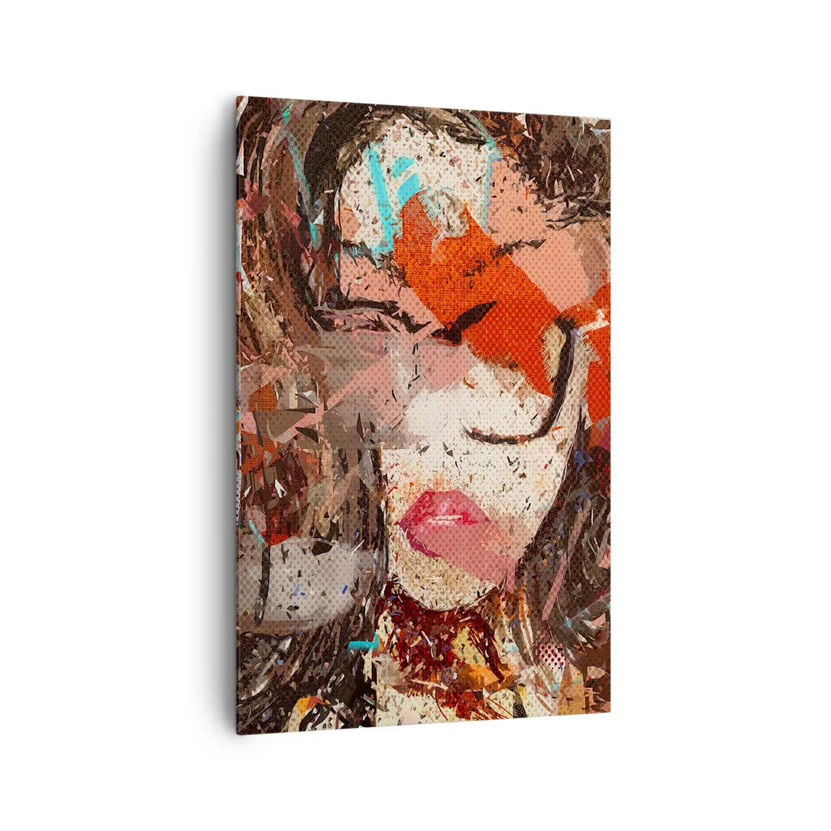 Bild auf Leinwand - Leinwandbild - Abstraktes Frauenporträt in intensiven Farben - 80x120cm - Niemand weiß, was du wirklich bist - Moderne Wanddekoration für Wohnzimmer und Schlafzimmer ARTTOR
