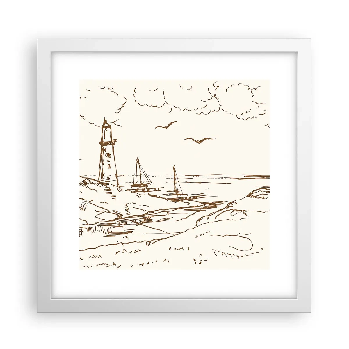 Poster in einem weißen Rahmen - Ein Überblick über die Erinnerungen an den Sommer - 30x30 cm