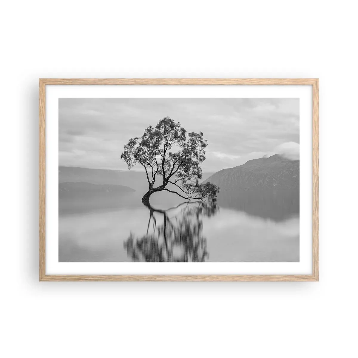 Poster in einem Rahmen aus heller Eiche - Es gibt so ein Land - 70x50 cm