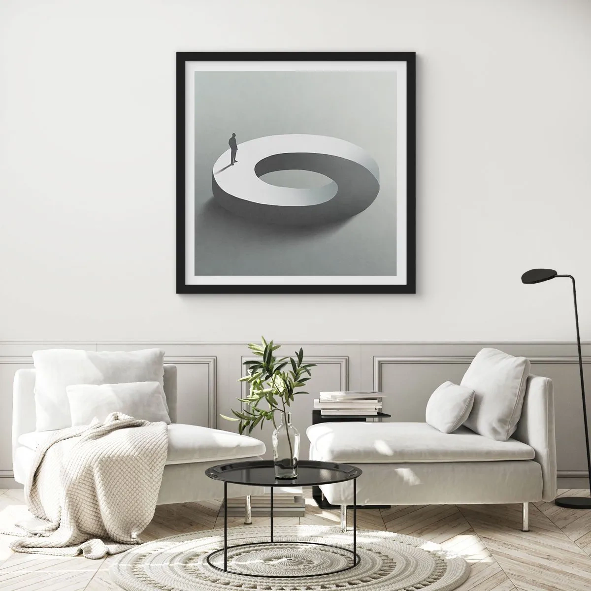 Poster in einem schwarzem Rahmen - Und wie soll man davon klug werden - 40x40 cm