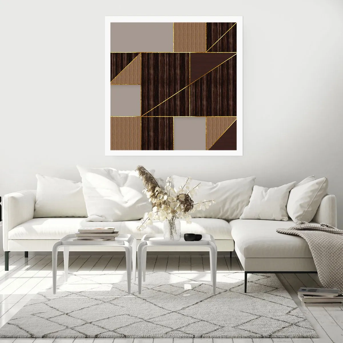 Poster - Ein Mosaik aus Braun und Gold - 60x60 cm