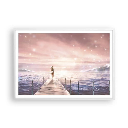 Poster in einem weißen Rahmen - Im Licht eines Traums - 100x70 cm