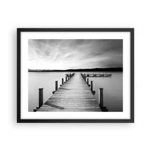 Poster in einem schwarzem Rahmen - An der Wasserstelle - Ruhe - 50x40 cm