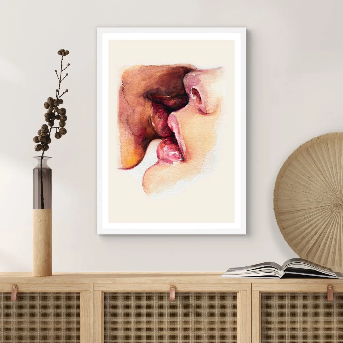 Poster in einem weißen Rahmen - Wie Tag und Nacht, Erde und Himmel - 50x70 cm