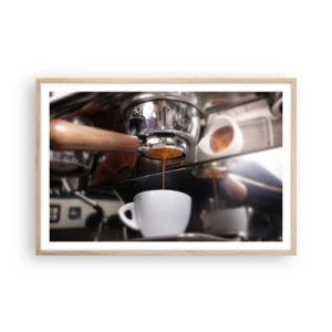 Poster in einem Rahmen aus heller Eiche - Gute Zeit des Tages - 91x61 cm