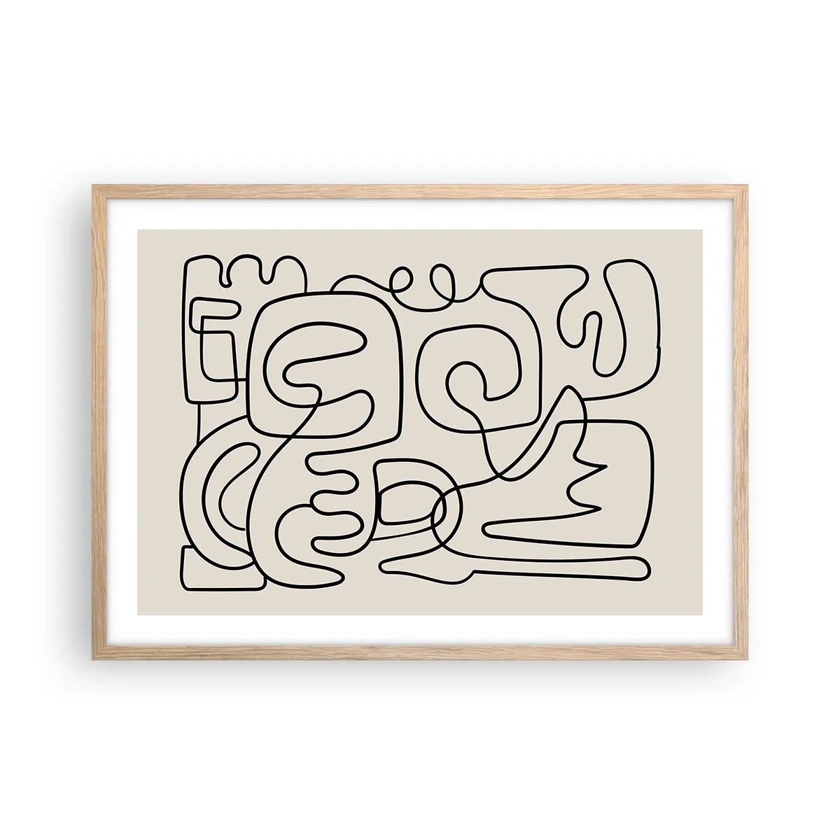 Poster in einem Rahmen aus heller Eiche - Folge der Spur - 70x50 cm