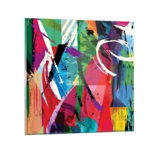 Glasbild - Bild auf glas - Schnell, spritzig und springt - 50x50 cm