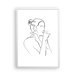 Poster in einem weißen Rahmen - Akt: ein sinnliches Geheimnis - 50x70 cm