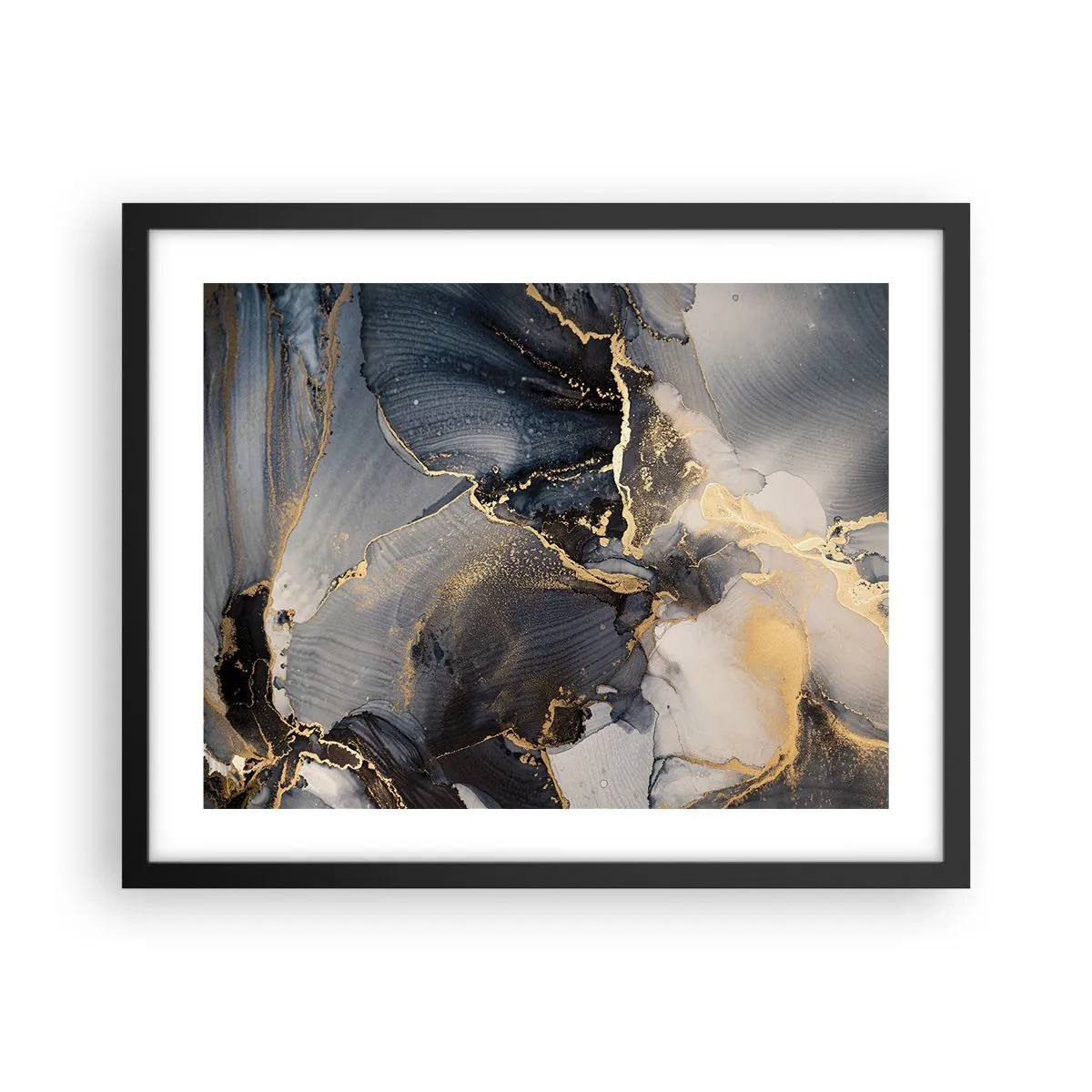 Poster in einem schwarzem Rahmen - Leben aus Stein - 50x40 cm