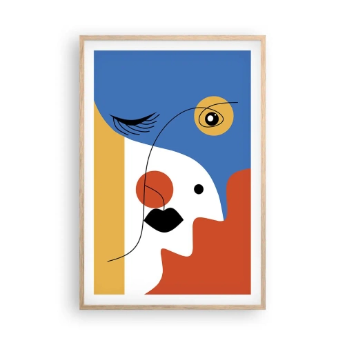 Poster in einem Rahmen aus heller Eiche - Dekonstruiertes Porträt - 61x91 cm