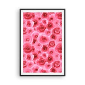 Poster in einem schwarzem Rahmen - Oben und unten Rosen - 61x91 cm