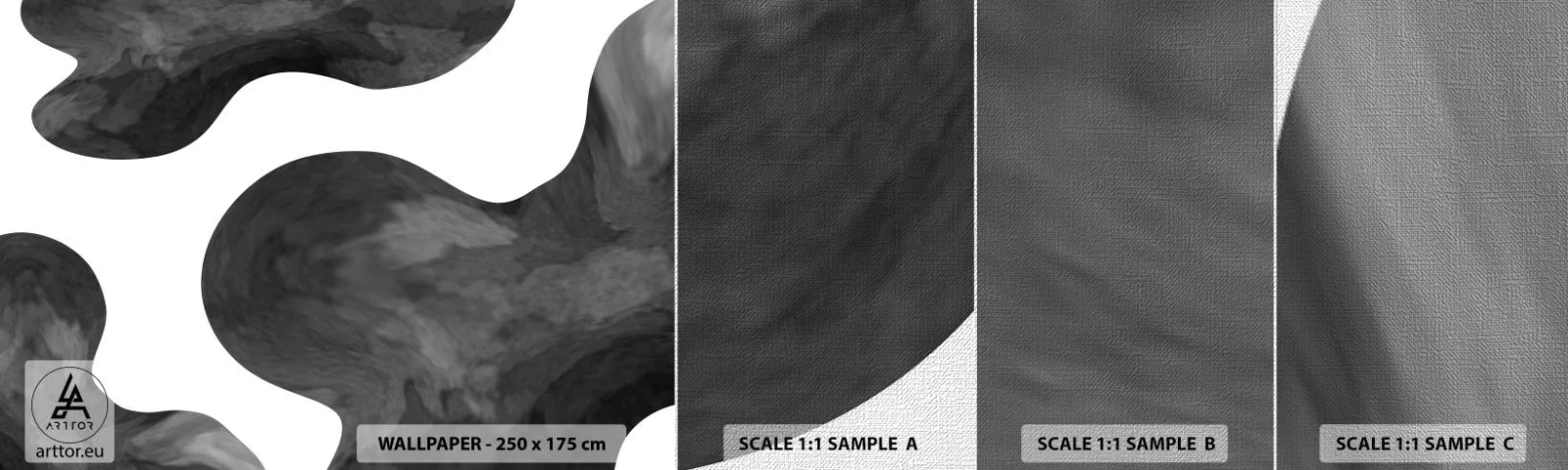 Fototapeten Muster Premium Canvas - Milchstraße - Abstraktion, Stück, Schwarz und weiß - 100x30 cm