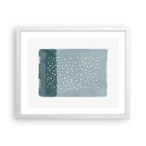 Poster in einem weißen Rahmen - Auf Blau gewachsen - 50x40 cm