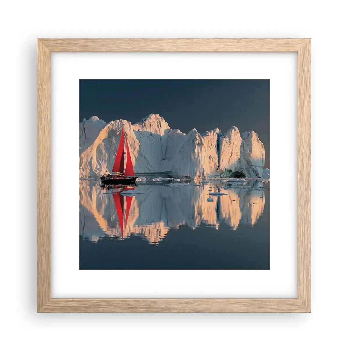 Poster in einem Rahmen aus heller Eiche - Am Rande der Welt - 30x30 cm