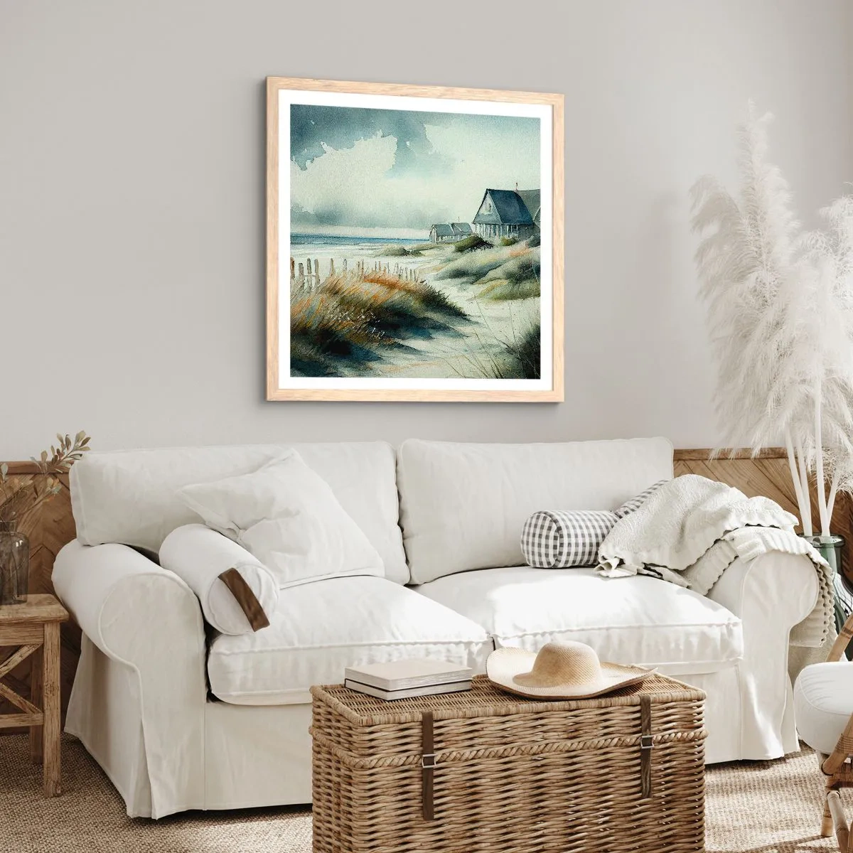 Poster in einem Rahmen aus heller Eiche - Abseits vom Trubel - 60x60 cm