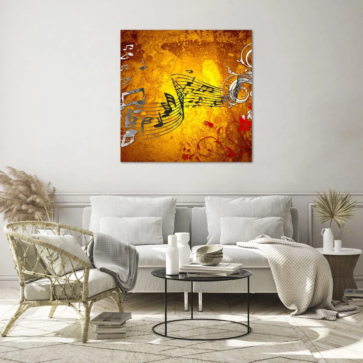 Glasbild - Bild auf glas - Lass die Musik fließen - 60x60 cm