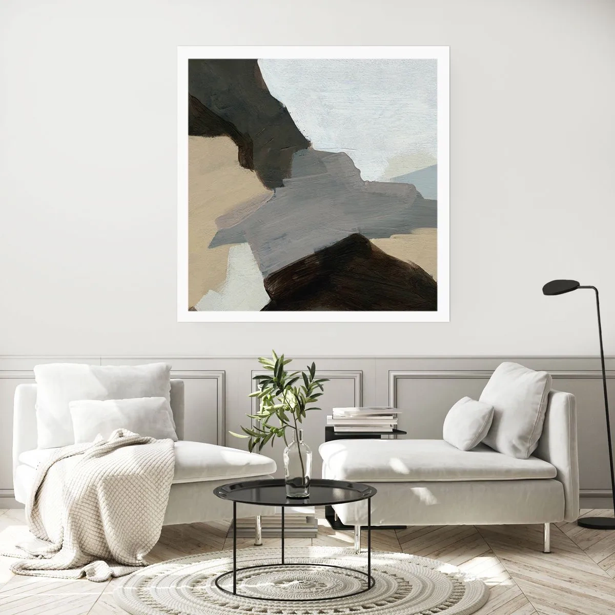 Poster - Abstraktion: Scheideweg des Graus - 40x40 cm