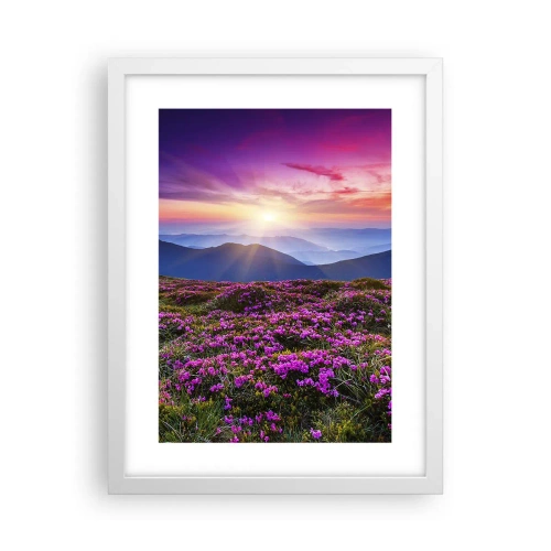 Poster in einem weißen Rahmen - Kräuter dufteten nach frischen Trauben von den Feldern - 30x40 cm