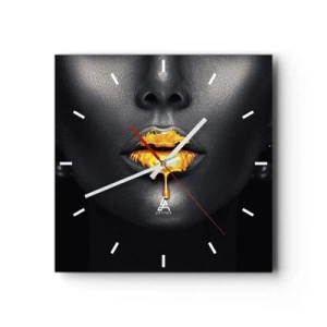 Wanduhr - Glasuhr - Goldmaul - 40x40 cm