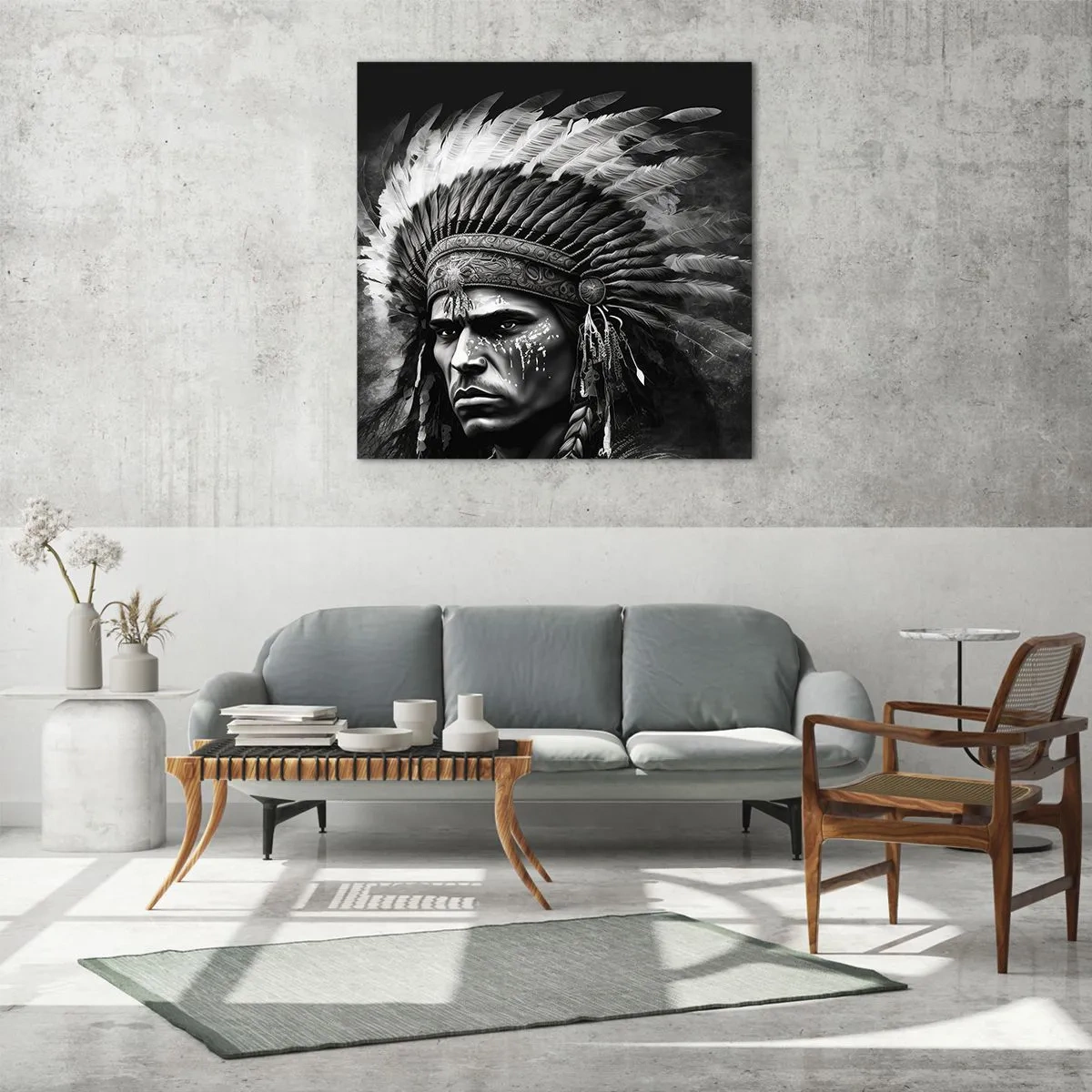 Glasbild - Bild auf glas - Anführer und Krieger - 40x40 cm