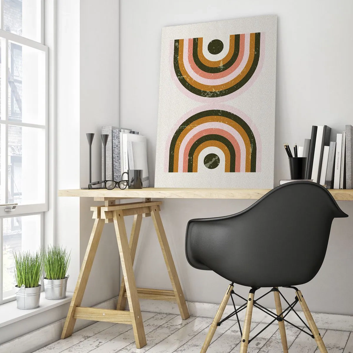 Glasbild - Bild auf glas - Zwillingsabstraktion - 70x100 cm