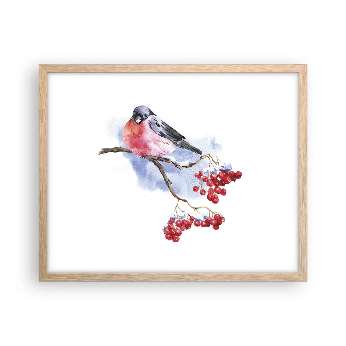 Poster in einem Rahmen aus heller Eiche - Winter in Farbe - 50x40 cm