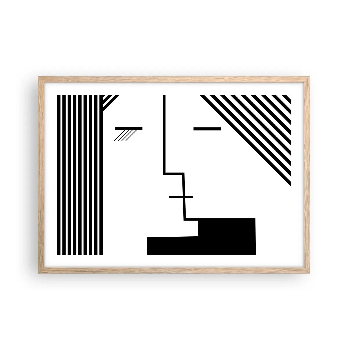 Poster in einem Rahmen aus heller Eiche - Einfach ein Kuss - 70x50 cm