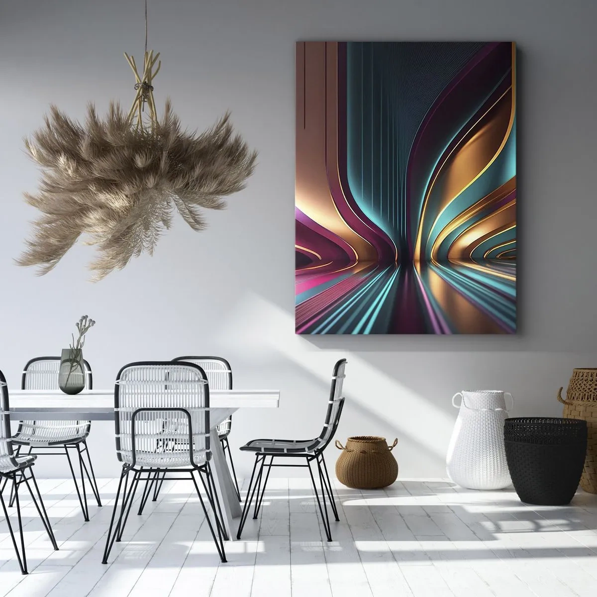 Bild auf Leinwand - Leinwandbild - Architektur des Lichts - 55x100 cm