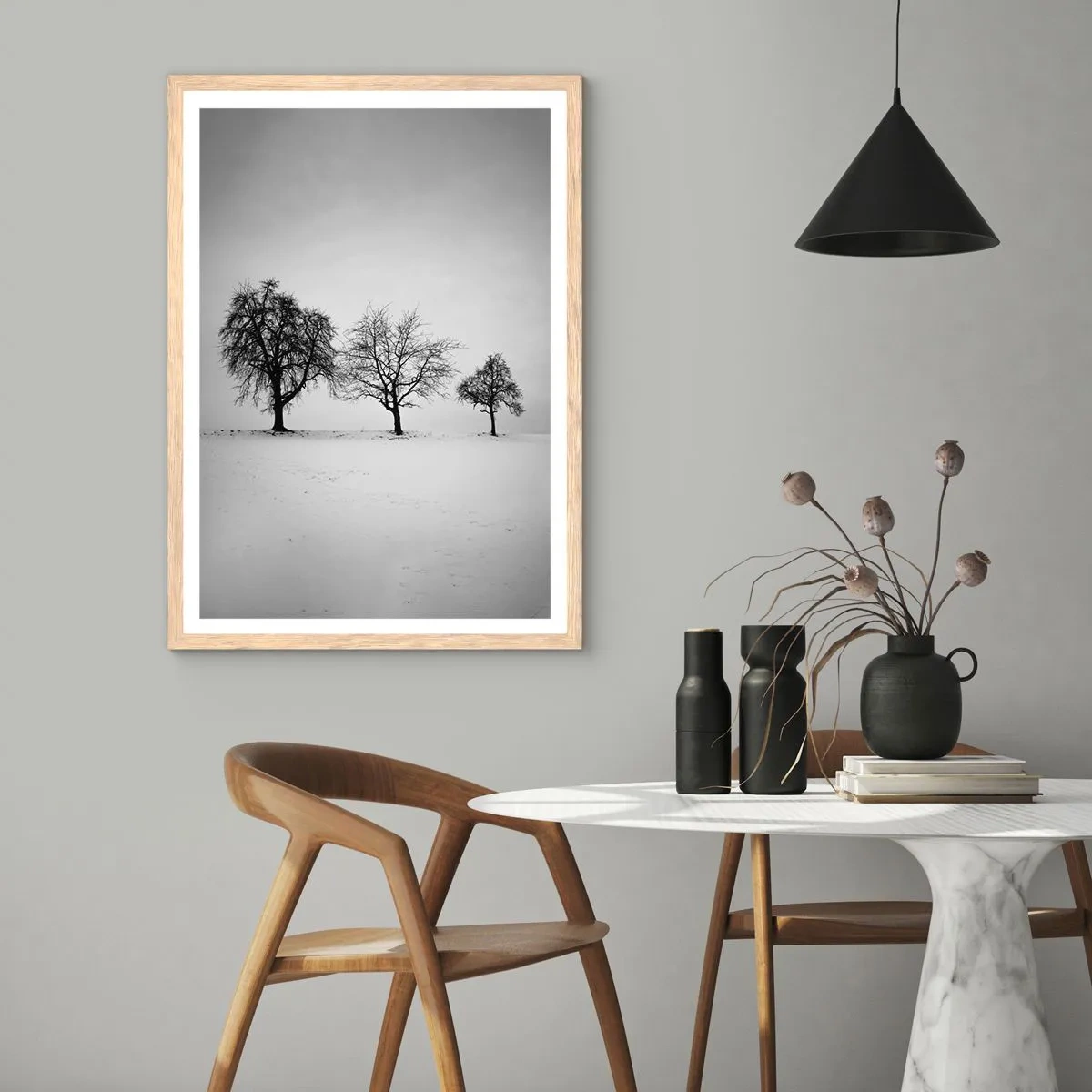 Poster in einem Rahmen aus heller Eiche - Wovon träumen sie? - 40x50 cm