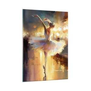 Glasbild - Bild auf glas - Ballerina im Licht der Stadtlichter - 50x70cm - Wunder auf der Straße - Moderne Wanddekoration für Wohnzimmer und Schlafzimmer ARTTOR