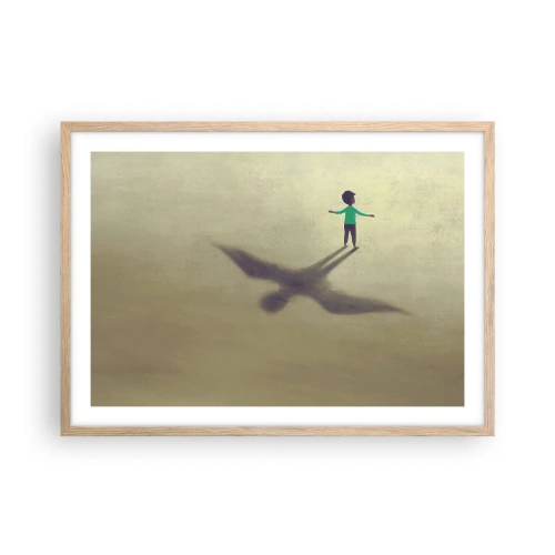 Poster in einem Rahmen aus heller Eiche - Der Held der Zukunft - 70x50 cm