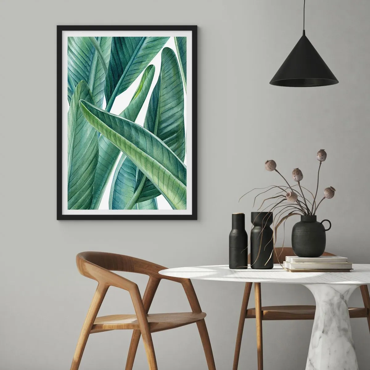 Poster in einem schwarzem Rahmen - An und für sich Grün - 70x100 cm