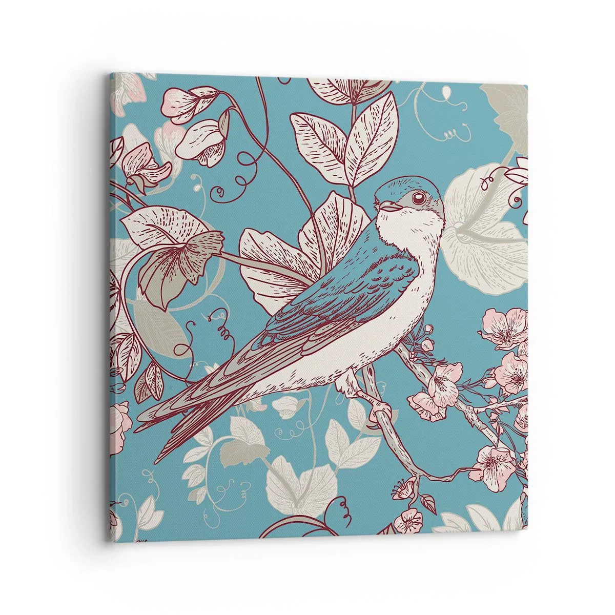 Bild auf Leinwand - Leinwandbild - Im Weißholz von Rot und Silber - 70x70 cm