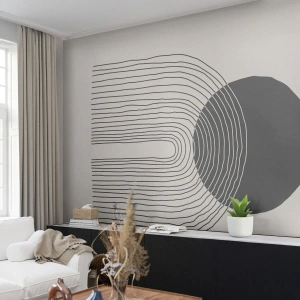 Fototapete Premium Sand - Minimalistische Abstraktion in Schwarz und Beige - 100x70cm - Zittern und Vertrauen - Moderne Wanddekoration für Wohnzimmer und Schlafzimmer ARTTOR