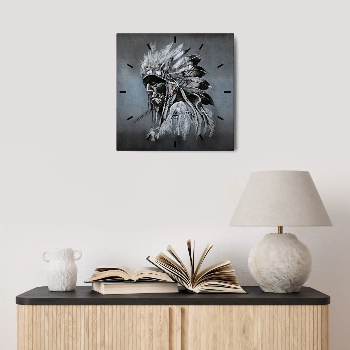 Wanduhr - Glasuhr - Zurück zu den Wurzeln - 40x40 cm